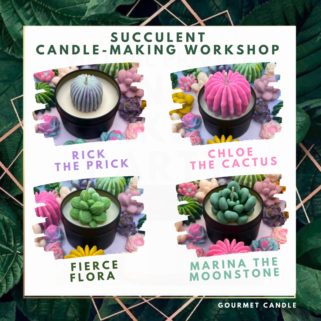 Succulent Terrarium Soy Candle Making Workshop (Live, Virtual Candle-Making Workshop with Supplies Included)