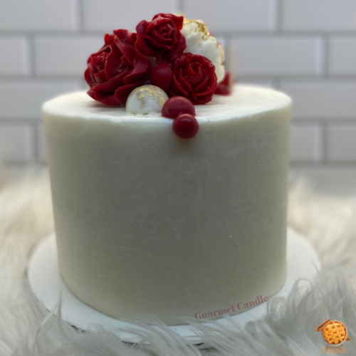 Vanilla Rose Wedding Cake Candle for Newly Married Couple