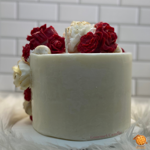 Vanilla Rose Wedding Cake Candle for Newly Married Couple