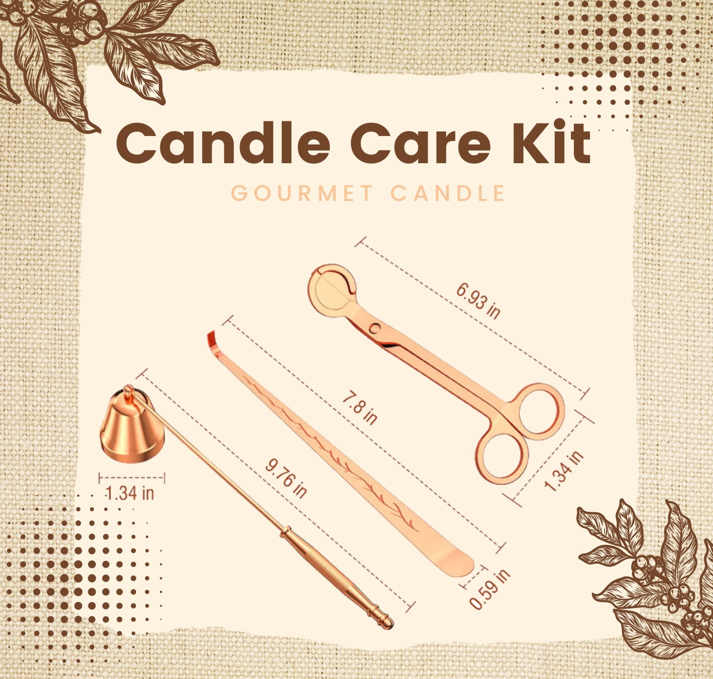 Buy Cascaba 3PCS Scented Candle Tool Set Bell-Shaped Candle Cover Candle  Hook Household Candle Accessories Candle Wick Trimmer Candle Snuffer Candle  Accessory Set Online at desertcartEcuador