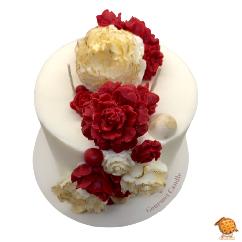 Vanilla Rose Wedding Cake Candle for Newly Married Couple