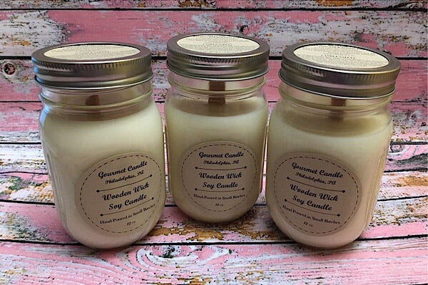 Unscented Wooden Wick Soy Candle